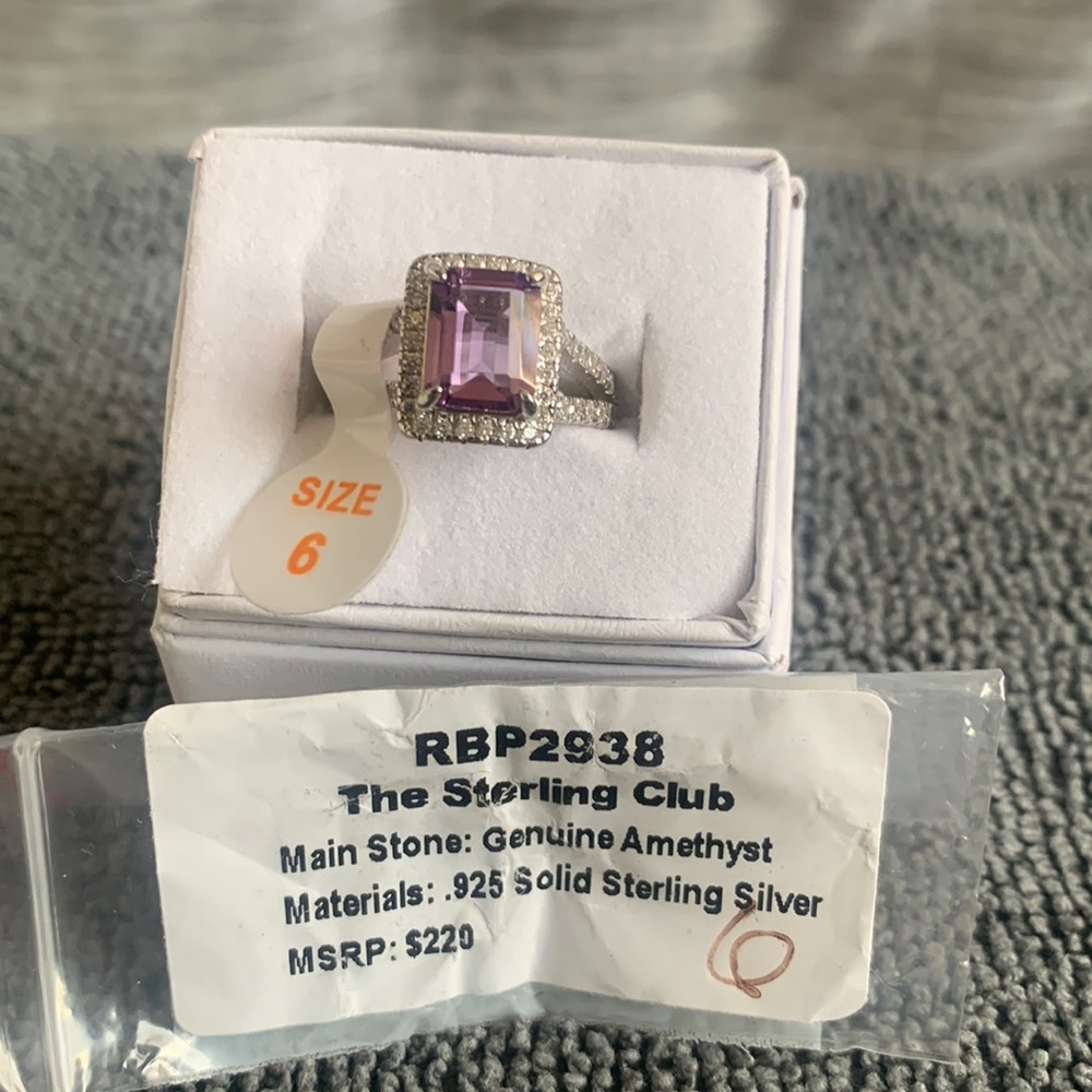 Bomb Party Genuine Amethyst .925 Solid Sterling Silver Ring
